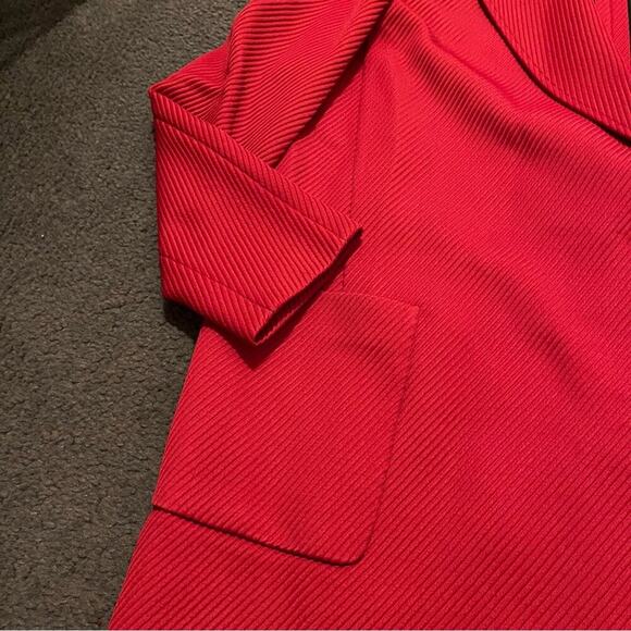 Lanvin Paris Red Ribbed Button Closure Pea Coat NWT - Picture 8 of 10